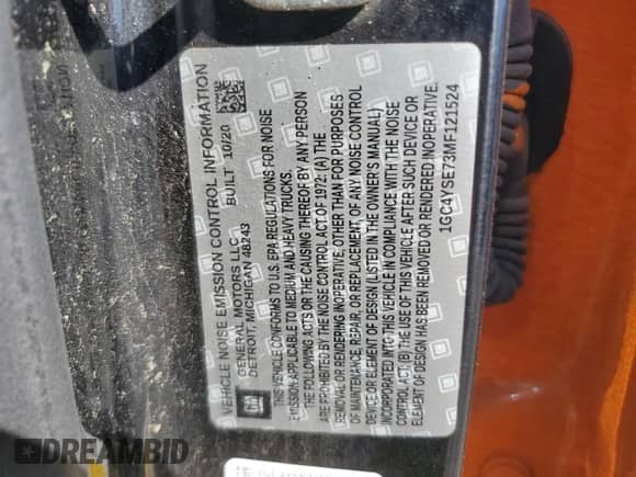 2021 Chevrolet Silverado 3500HD Work Truck с VIN 1GC4YSE73MF121524, выставлен на аукционе Copart как лот 84951195 с пробегом 34 559 миль миль и Списание • Salvage title. История ставок и продаж доступна на DreamBid. Изображение 13.