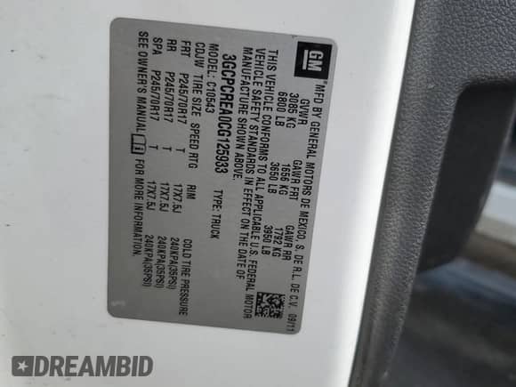 2012 Chevrolet Silverado 1500 LS z VIN 3GCPCREA0CG125933, wystawiony jako Copart lot #51003485 z przebiegiem 220 875 mil mil oraz Szkoda całkowita • Salvage title. Historia ofert i sprzedaży dostępna na DreamBid. Obrazek 14.