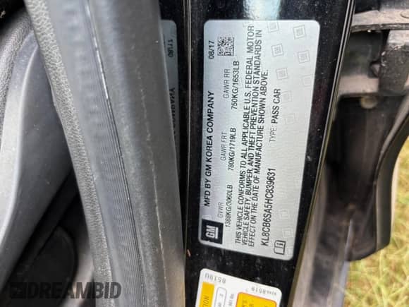 2017 Chevrolet Spark LS с VIN KL8CB6SA5HC839631, выставлен на аукционе IAAI как лот 43386459 с пробегом 127 448 миль миль и . История ставок и продаж доступна на DreamBid. Изображение 9.