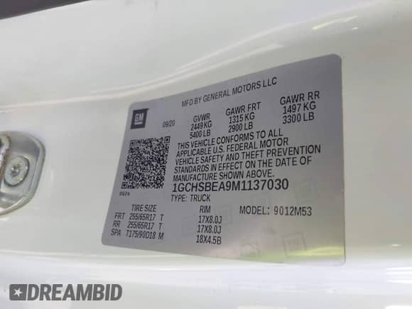 2021 Chevrolet Colorado 2WD Work Truck z VIN 1GCHSBEA9M1137030, wystawiony jako IAAI lot #42951242 z przebiegiem 63 954 mil mil oraz . Historia ofert i sprzedaży dostępna na DreamBid. Obrazek 9.
