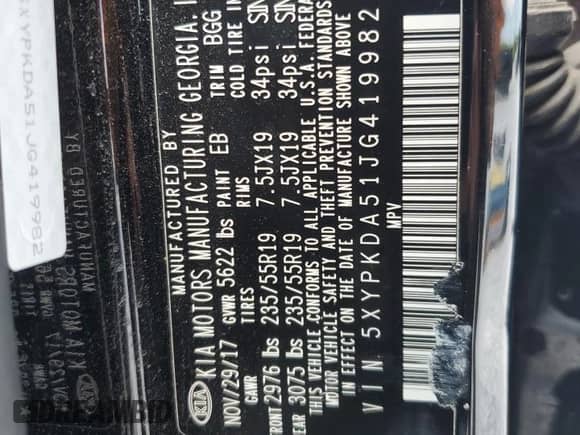 2018 Kia Sorento SX z VIN 5XYPKDA51JG419982, wystawiony jako Copart lot #69112165 z przebiegiem 133 773 mil mil oraz Szkoda całkowita • Salvage title. Historia ofert i sprzedaży dostępna na DreamBid. Obrazek 14.