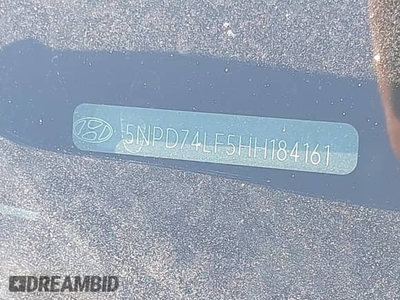 2017 Hyundai Elantra SE with VIN 5NPD74LF5HH184161, listed as a IAAI auction lot 43177772 with 167,620 mi miles and . Bid and sale history available at DreamBid. Image 9.