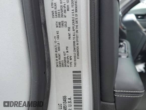 2022 Jeep Grand Cherokee Overland с VIN 1C4RJKDG7N8513455, выставлен на аукционе Copart как лот 52157695 с пробегом 42 087 миль миль и Списание • Salvage title. История ставок и продаж доступна на DreamBid. Изображение 13.