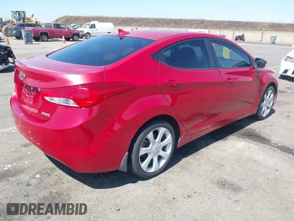 2013 Hyundai Elantra GLS with VIN KMHDH4AE6DU945833, listed as a IAAI auction lot 42392294 with 126,709 mi miles and . Bid and sale history available at DreamBid. Image 4.
