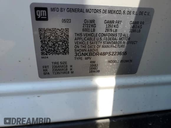 2023 Chevrolet Blazer LT z VIN 3GNKBDR48PS223655, wystawiony jako Copart lot #59396234 z przebiegiem 10 047 mil mil oraz Nie do naprawy • Non repairable. Historia ofert i sprzedaży dostępna na DreamBid. Obrazek 13.