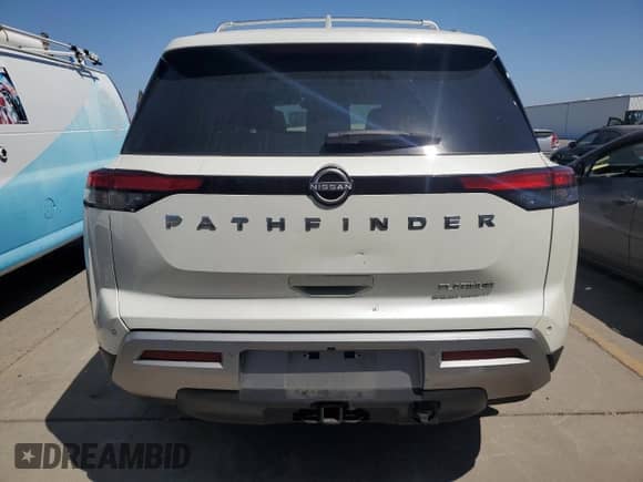 2023 Nissan Pathfinder Platinum with VIN 5N1DR3DH9PC271555, listed as a Copart auction lot 55028165 with 14,137 mi miles and Salvage title. Bid and sale history available at DreamBid. Image 6.