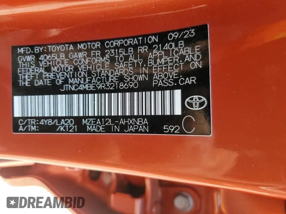 2024 Toyota Corolla XSE z VIN JTNC4MBE9R3218690, wystawiony jako Copart lot #71661625 z przebiegiem 48 096 mil mil oraz Szkoda całkowita • Salvage title. Historia ofert i sprzedaży dostępna na DreamBid. Obrazek 12.