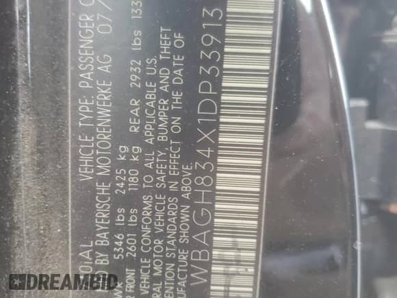 2001 BMW 7 Series 740iL with VIN WBAGH834X1DP33913, listed as a Copart auction lot 90492045 with 226,631 mi miles and Clean title. Bid and sale history available at DreamBid. Image 12.