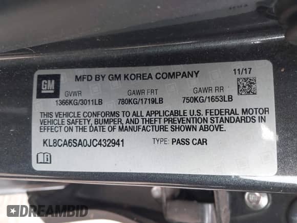 2018 Chevrolet Spark LS с VIN KL8CA6SA0JC432941, выставлен на аукционе IAAI как лот 41485718 с пробегом 53 060 миль миль и . История ставок и продаж доступна на DreamBid. Изображение 9.