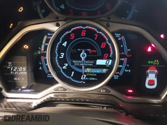 2012 Lamborghini Aventador with VIN ZHWUC1ZD2CLA01085, listed as a IAAI auction lot 41274304 with 11,058 mi miles and . Bid and sale history available at DreamBid. Image 7.