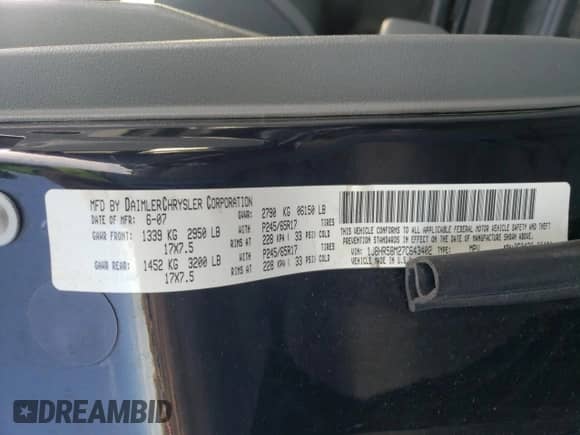 2007 Jeep Grand Cherokee Limited с VIN 1J8HR58M27C643402, выставлен на аукционе Copart как лот 76639764 с пробегом 93 068 миль миль и Списание • Salvage title. История ставок и продаж доступна на DreamBid. Изображение 12.