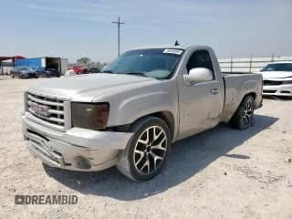 2007 GMC Sierra 1500 Work Truck with VIN 1GTEC14X17Z612076, listed as a Copart auction lot 58046855 with 130,637 mi miles and Salvage title. Bid and sale history available at DreamBid. Image 1.