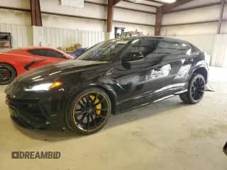 2024 Lamborghini Urus S with VIN ZPBUB3ZLXRLA32288, listed as a Copart auction lot 62143725 with 3,107 mi miles and Salvage title. Bid and sale history available at DreamBid. Image 1.
