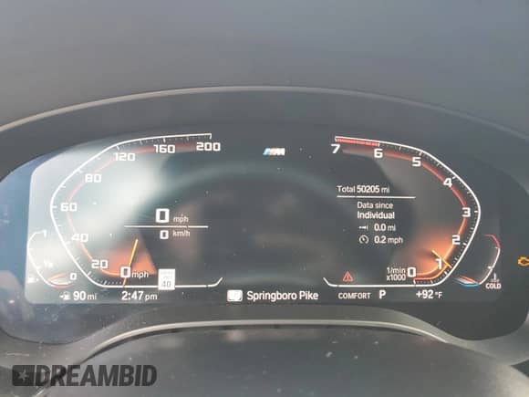 2020 BMW 5 Series M550i xDrive with VIN WBAJS7C08LBN96113, listed as a Copart auction lot 67542905 with 50,205 mi miles and Salvage title. Bid and sale history available at DreamBid. Image 9.