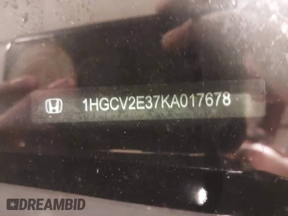 2019 Honda Accord Sport with VIN 1HGCV2E37KA017678, listed as a IAAI auction lot 42913828 with 92,891 mi miles and . Bid and sale history available at DreamBid. Image 9.