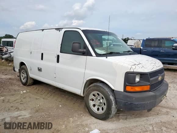 2010 Chevrolet Express Cargo with VIN 1GCUGADX1A1172060, listed as a Copart auction lot 58779905 with 456,288 mi miles and Salvage title. Bid and sale history available at DreamBid. Image 4.