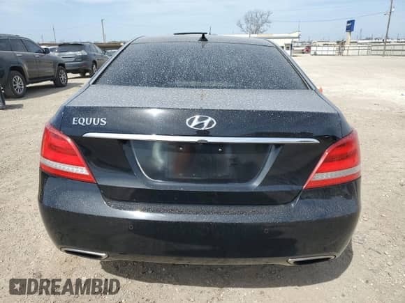 2016 Hyundai Equus Ultimate with VIN KMHGH4JH2GU101056, listed as a Copart auction lot 49277345 with 118,450 mi miles and Salvage title. Bid and sale history available at DreamBid. Image 6.
