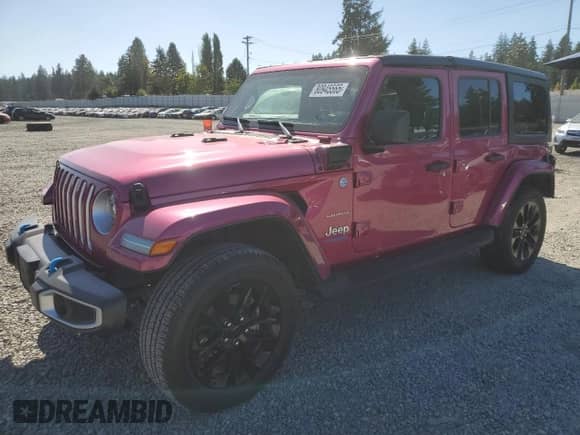 2022 Jeep Wrangler Unlimited Sahara with VIN 1C4JJXP60NW147282, listed as a Copart auction lot 80945565 with 48,002 mi miles and Salvage title. Bid and sale history available at DreamBid. Image 1.