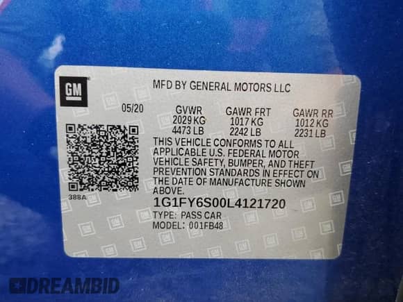 2020 Chevrolet Bolt EV LT с VIN 1G1FY6S00L4121720, выставлен на аукционе Copart как лот 82357575 с пробегом 32 185 миль миль и Списание • Salvage title. История ставок и продаж доступна на DreamBid. Изображение 13.