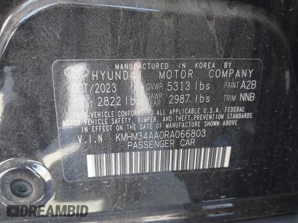 2024 Hyundai Ioniq 6 SEL с VIN KMHM34AA0RA066803, выставлен на аукционе IAAI как лот 43117137 с пробегом 12 302 миль миль и . История ставок и продаж доступна на DreamBid. Изображение 9.