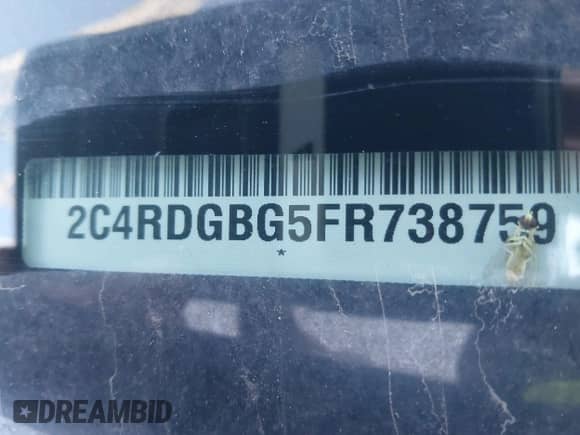 2015 Dodge Grand Caravan American Value с VIN 2C4RDGBG5FR738759, выставлен на аукционе IAAI как лот 41867142 с пробегом 188 226 миль миль и . История ставок и продаж доступна на DreamBid. Изображение 9.