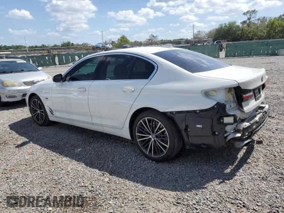 2023 BMW 5 Series 530e with VIN WBA13AG03PCL74146, listed as a Copart auction lot 50576685 with 41,163 mi miles and Salvage title. Bid and sale history available at DreamBid. Image 2.