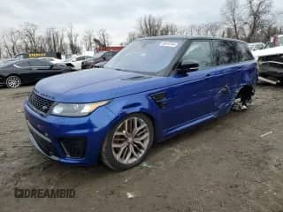 2016 Land Rover Range Rover Sport SVR z VIN SALWZ2EF4GA558049, wystawiony jako Copart lot #40618744 z przebiegiem 52 495 mil mil oraz . Historia ofert i sprzedaży dostępna na DreamBid. Obrazek 1.