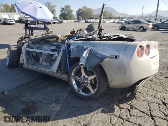2007 Chevrolet Corvette with VIN 1G1YY36UX75106534, listed as a Copart auction lot 80253664 with Not provided miles and Salvage title. Bid and sale history available at DreamBid. Image 2.