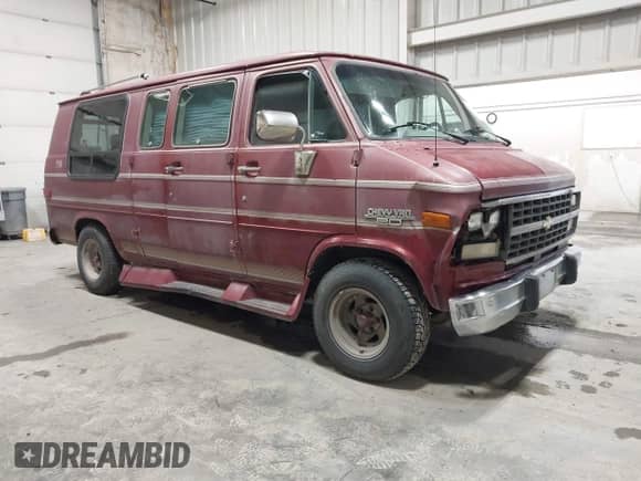 1992 Chevrolet Chevy Van with VIN 1GBEG25K9N7122995, listed as a IAAI auction lot 42939853 with 140,765 mi miles and . Bid and sale history available at DreamBid. Image 1.