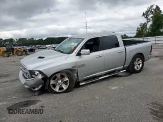 2016 Ram 1500 Sport with VIN 1C6RR7MT8GS280945, listed as a Copart auction lot 80459055 with 172,107 mi miles and Salvage title. Bid and sale history available at DreamBid. Image 1.