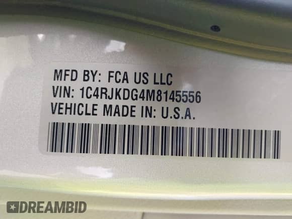 2021 Jeep Grand Cherokee Overland with VIN 1C4RJKDG4M8145556, listed as a IAAI auction lot 42441573 with 86,046 mi miles and . Bid and sale history available at DreamBid. Image 9.