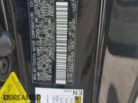 2014 Lexus IS 350 C with VIN JTHFE2C21E2510260, listed as a Copart auction lot 82267465 with 79,739 mi miles and Salvage title. Bid and sale history available at DreamBid. Image 13.