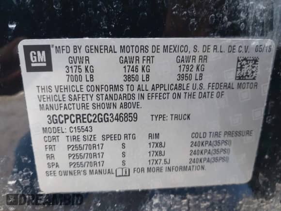 2016 Chevrolet Silverado 1500 LT z VIN 3GCPCREC2GG346859, wystawiony jako IAAI lot #43005377 z przebiegiem 143 247 mil mil oraz . Historia ofert i sprzedaży dostępna na DreamBid. Obrazek 9.