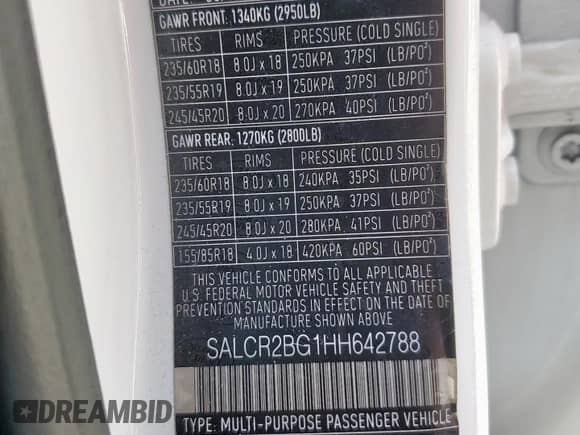 2017 Land Rover Discovery Sport HSE с VIN SALCR2BG1HH642788, выставлен на аукционе Copart как лот 80096035 с пробегом 87 800 миль миль и Списание • Salvage title. История ставок и продаж доступна на DreamBid. Изображение 12.