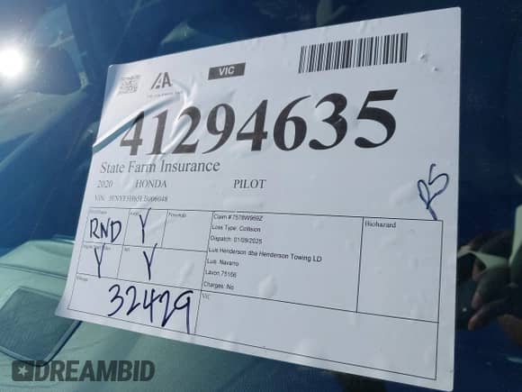 2020 Honda Pilot Touring 7-Passenger z VIN 5FNYF5H65LB006048, wystawiony jako IAAI lot #41294635 z przebiegiem 32 429 mil mil oraz . Historia ofert i sprzedaży dostępna na DreamBid. Obrazek 18.