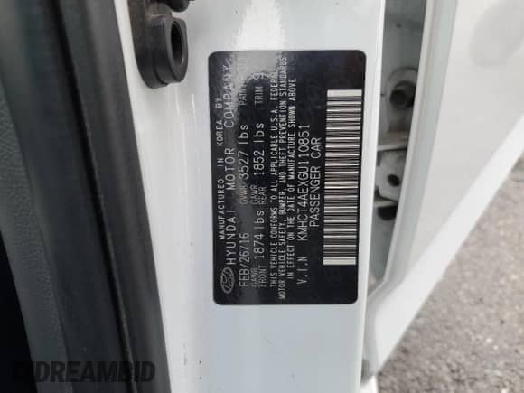 2016 Hyundai Accent SE с VIN KMHCT4AEXGU110851, выставлен на аукционе Copart как лот 86704095 с пробегом 76 015 миль миль и Списание • Salvage title. История ставок и продаж доступна на DreamBid. Изображение 12.