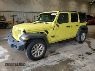 2023 Jeep Wrangler Willys with VIN 1C4HJXDG0PW653712, listed as a Copart auction lot 58603245 with 66,598 mi miles and Salvage title. Bid and sale history available at DreamBid. Image 1.