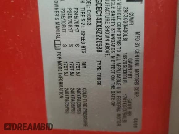2009 Chevrolet Silverado 1500 Work Truck with VIN 1GCEC14XX9Z220538, listed as a Copart auction lot 48787505 with Not provided miles and Salvage title. Bid and sale history available at DreamBid. Image 12.