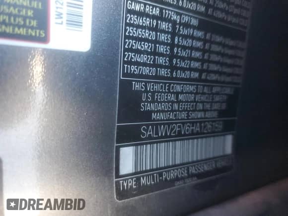 2017 Land Rover Range Rover Sport HSE Dynamic с VIN SALWV2FV6HA126159, выставлен на аукционе Copart как лот 47214155 с пробегом 120 248 миль миль и Чистый • Clean title. История ставок и продаж доступна на DreamBid. Изображение 14.