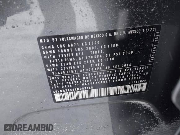 2024 Volkswagen Tiguan SE с VIN 3VVMB7AX2RM057165, выставлен на аукционе IAAI как лот 41328743 с пробегом 6 582 миль миль и . История ставок и продаж доступна на DreamBid. Изображение 9.