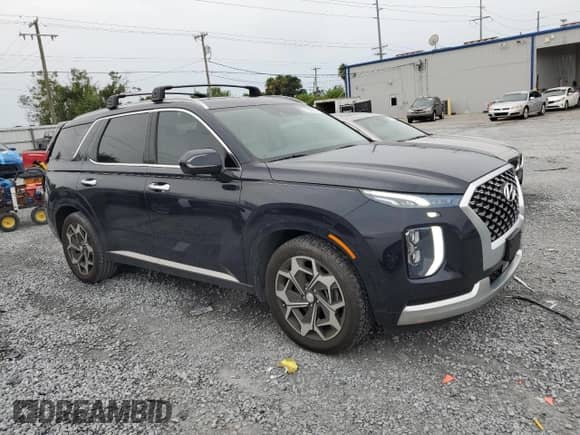 2022 Hyundai Palisade Calligraphy with VIN KM8R74HE4NU341021, listed as a Copart auction lot 71644975 with 44,307 mi miles and Salvage title. Bid and sale history available at DreamBid. Image 4.