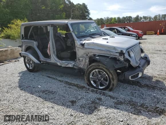 2021 Jeep Wrangler Unlimited Sahara Altitude z VIN 1C4HJXEN3MW691220, wystawiony jako Copart lot #56334695 z przebiegiem 46 589 mil mil oraz Szkoda całkowita • Salvage title. Historia ofert i sprzedaży dostępna na DreamBid. Obrazek 4.
