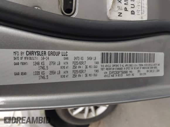 2015 Dodge Journey SXT with VIN 3C4PDCBG8FT560908, listed as a IAAI auction lot 43419988 with 158,431 mi miles and . Bid and sale history available at DreamBid. Image 9.
