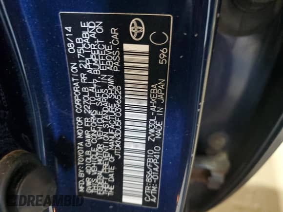 2015 Toyota Prius Persona Series z VIN JTDKN3DU5F0396525, wystawiony jako Copart lot #66632625 z przebiegiem 160 563 mil mil oraz Szkoda całkowita • Salvage title. Historia ofert i sprzedaży dostępna na DreamBid. Obrazek 12.