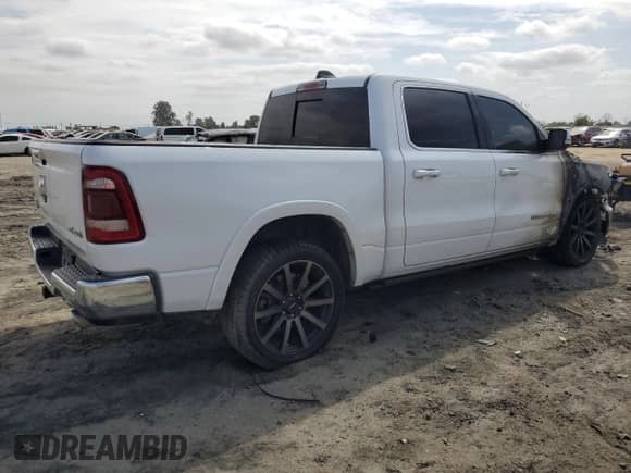 2020 Ram 1500 Longhorn with VIN 1C6SRFKM1LN411066, listed as a Copart auction lot 52946765 with Not provided miles and Non repairable. Bid and sale history available at DreamBid. Image 3.