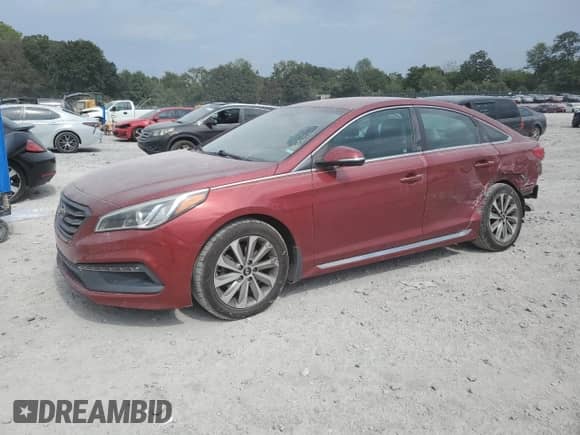 2015 Hyundai Sonata Sport z VIN 5NPE34AF0FH101199, wystawiony jako Copart lot #81030125 z przebiegiem 106 072 mil mil oraz Szkoda całkowita • Salvage title. Historia ofert i sprzedaży dostępna na DreamBid. Obrazek 1.
