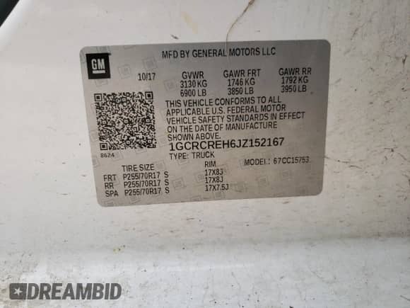 2018 Chevrolet Silverado 1500 LT с VIN 1GCRCREH6JZ152167, выставлен на аукционе Copart как лот 56050315 с пробегом 145 340 миль миль и Списание • Salvage title. История ставок и продаж доступна на DreamBid. Изображение 12.