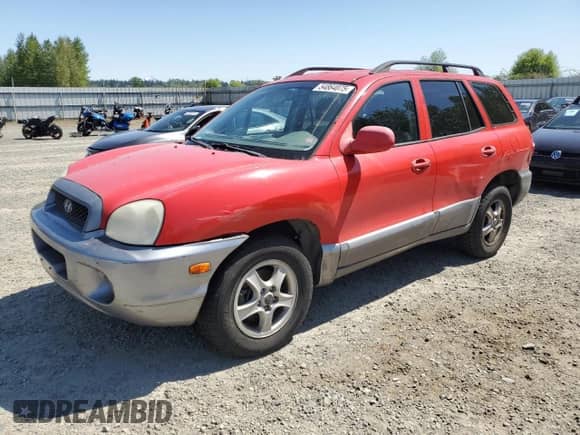 2003 Hyundai Santa Fe GLS z VIN KM8SC13E43U516996, wystawiony jako Copart lot #54864075 z przebiegiem 182 463 mil mil oraz Szkoda całkowita • Salvage title. Historia ofert i sprzedaży dostępna na DreamBid. Obrazek 1.