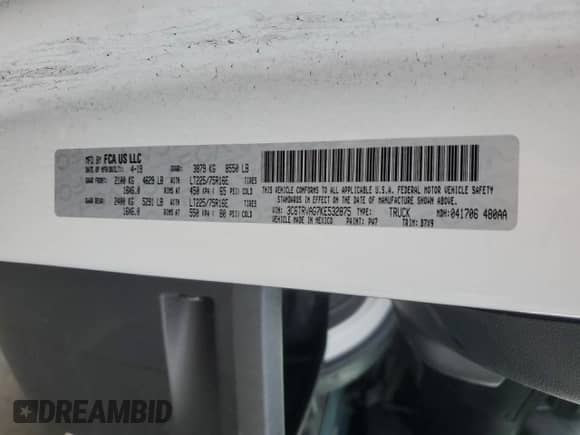 2019 Ram ProMaster Cargo с VIN 3C6TRVAG7KE532875, выставлен на аукционе Copart как лот 48136475 с пробегом 71 064 миль миль и Списание • Salvage title. История ставок и продаж доступна на DreamBid. Изображение 14.