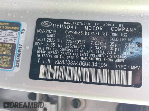 2016 Hyundai Tucson SE с VIN KM8J33A48GU134199, выставлен на аукционе IAAI как лот 43263717 с пробегом 78 564 миль миль и . История ставок и продаж доступна на DreamBid. Изображение 9.